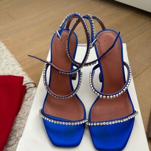 Amina Muaddi rhinestone heel pumps